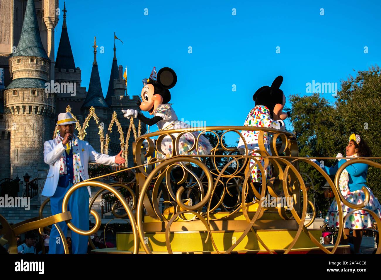 Orlando, Florida. December 05, 2019 .Mickey and Minnie in Move It! Shake It! MousekeDance It! Street Party at Magic Kingdom Stock Photo