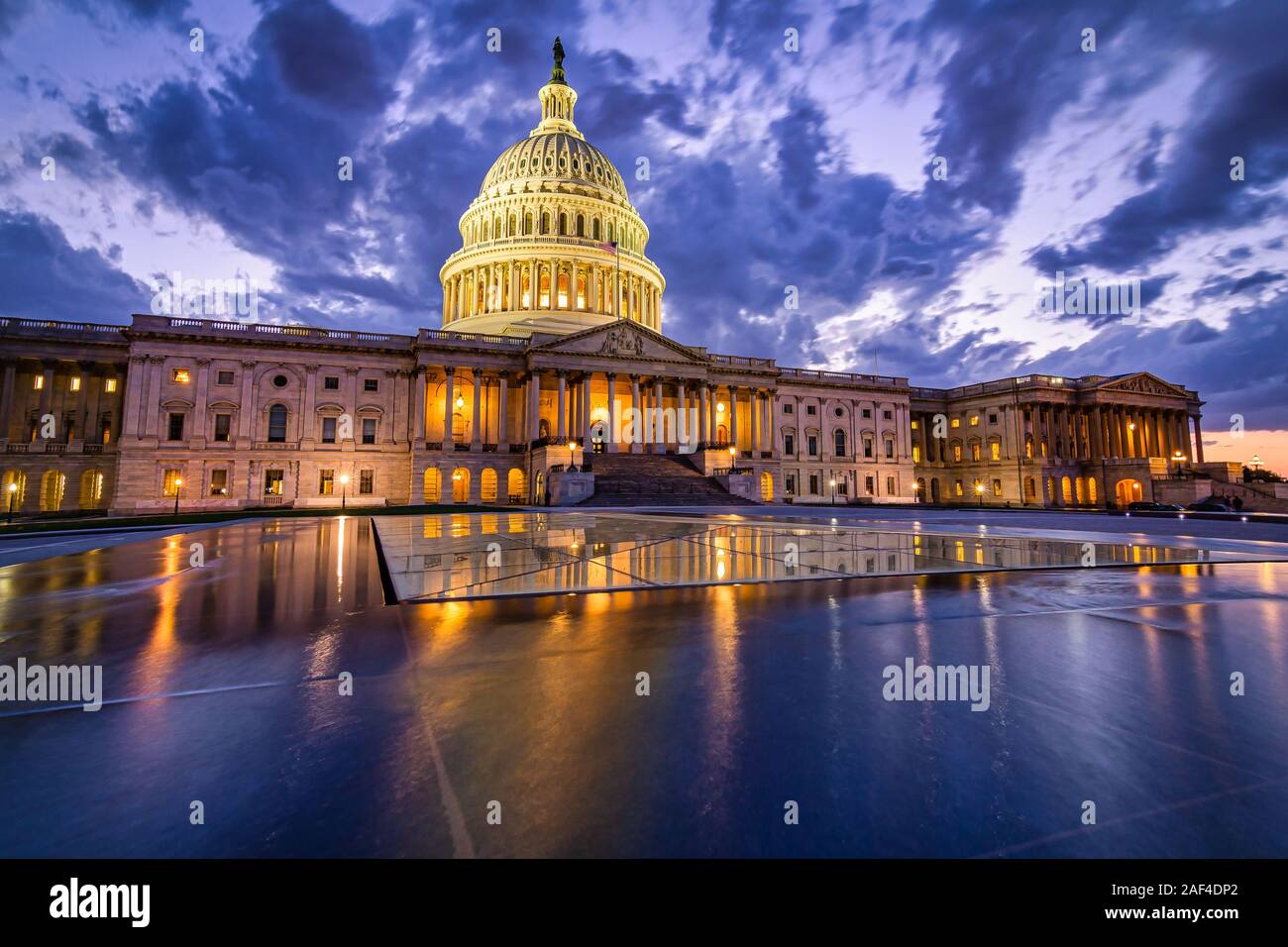 Storm rising over United States Capitol Building, Washington DC Stock Photo