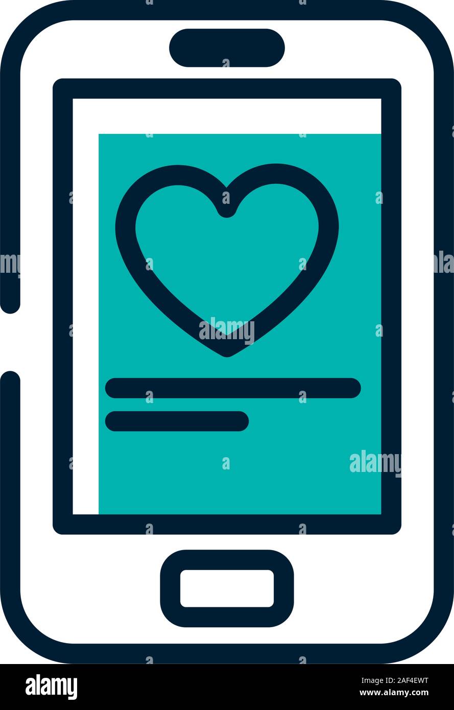 Isolated heart beat and smartphone vector design Stock Vector Image ...