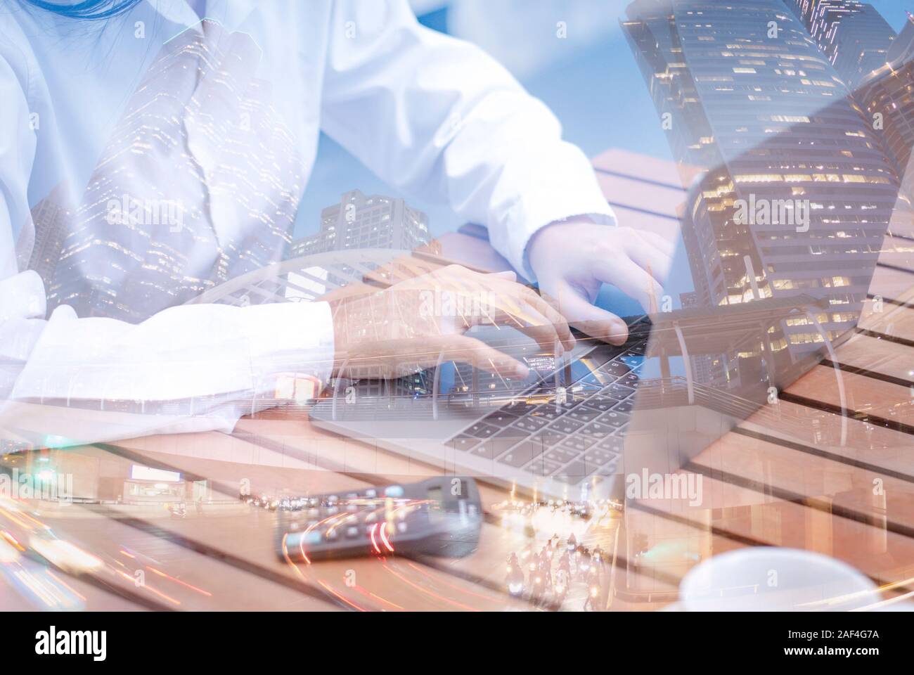 Digital marketing. businessman using modern interface. Stock Photo
