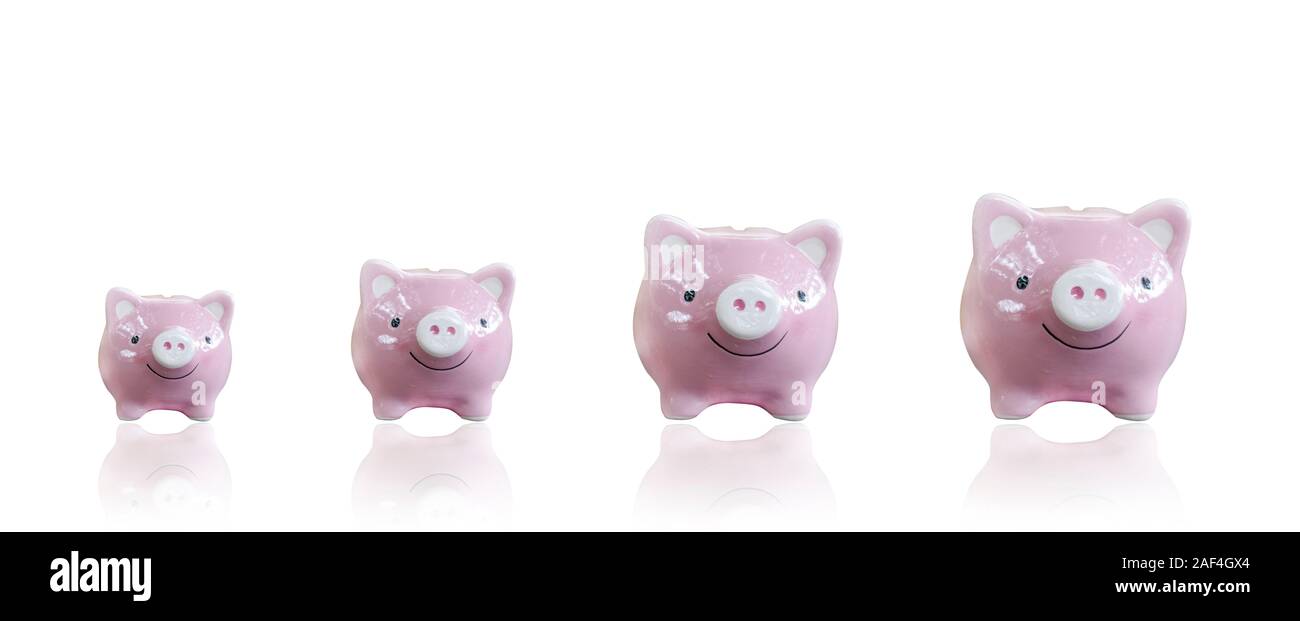 Piggy bank isolated white background.Saving money concept Stock Photo ...