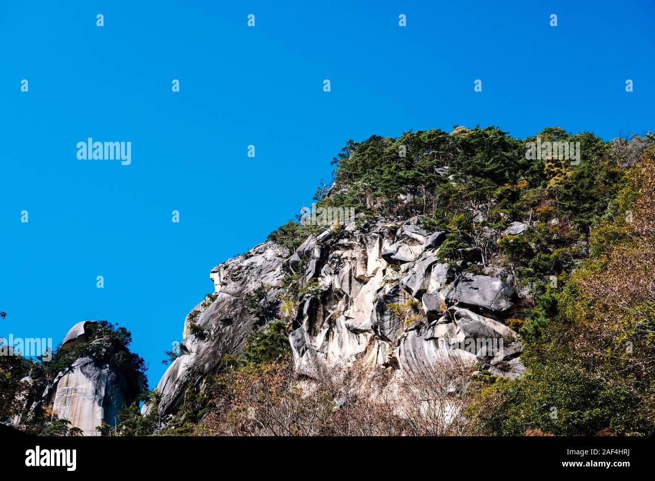 Spectacular rock formations at Shosenkyo Gorge, Yamanashi Prefecture, Japan Stock Photo