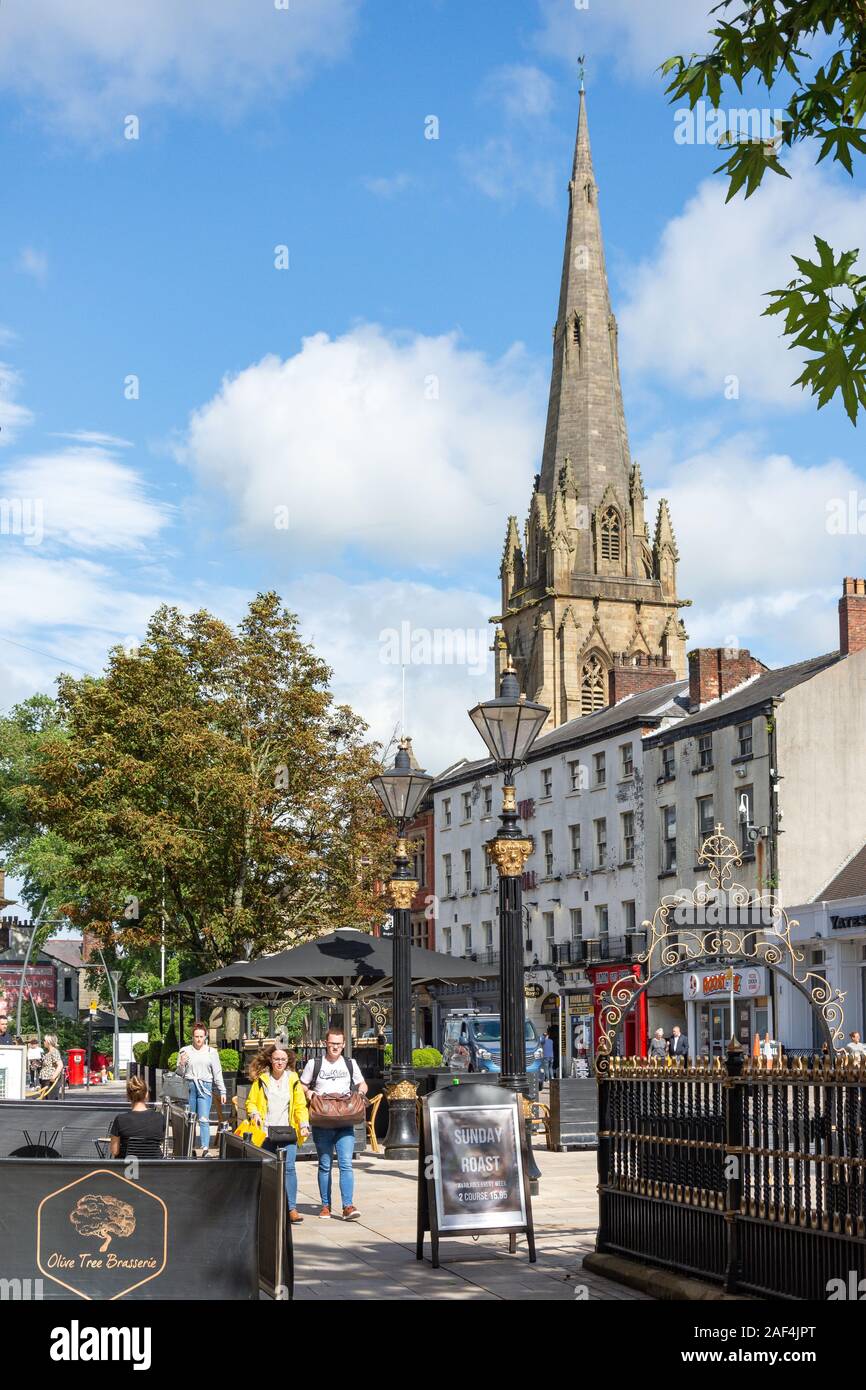 Preston Minster from Church Street, Preston, City of Preston, Lancashire, England, United Kingdom Stock Photo