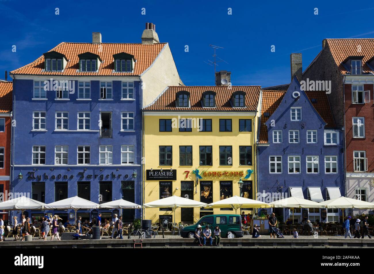 Colourful buildings by the Waterfront in Copenhagen, Denmark Stock Photo