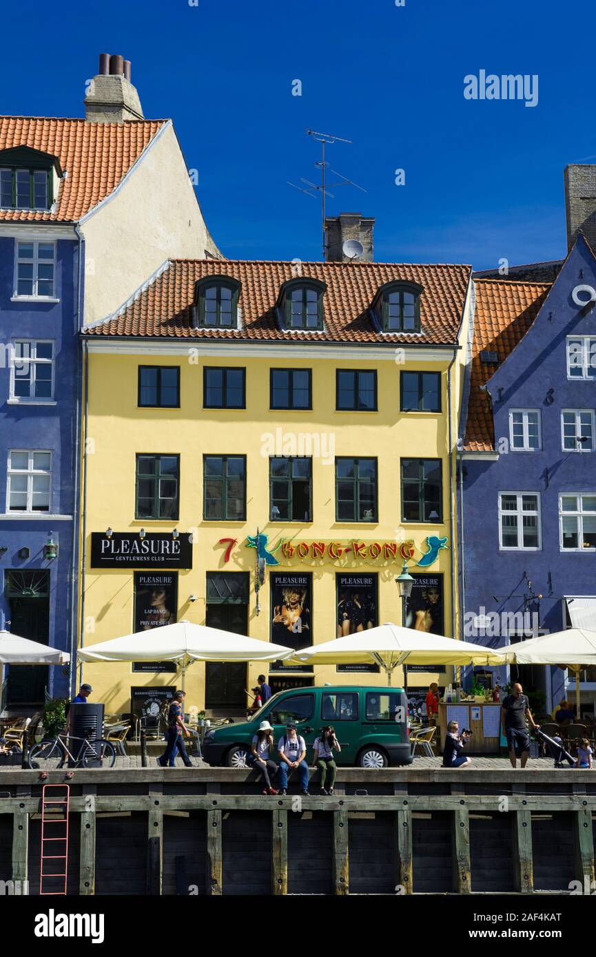 Bright coloured buildings by the Waterfront in Copenhagen, Denmark Stock Photo