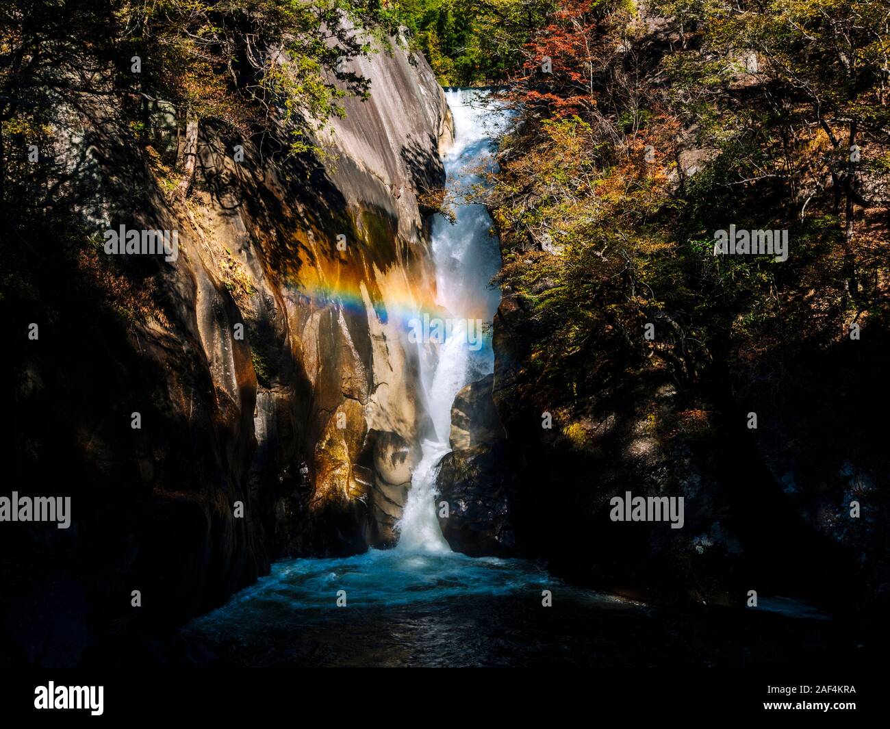 Sengataki waterfall in Shosenkyo Gorge, Yamanashi Prefecture, Japan Stock Photo