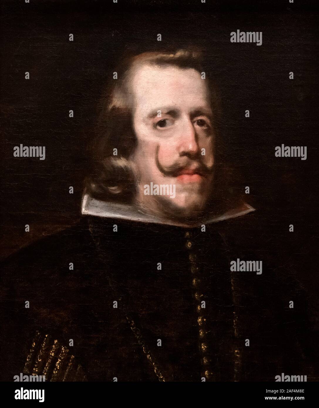 Philip IV of Spain. Portrait of King Philip IV of Spain by the studio of Diego Velazquez, oil on canvas, c.1655 Stock Photo