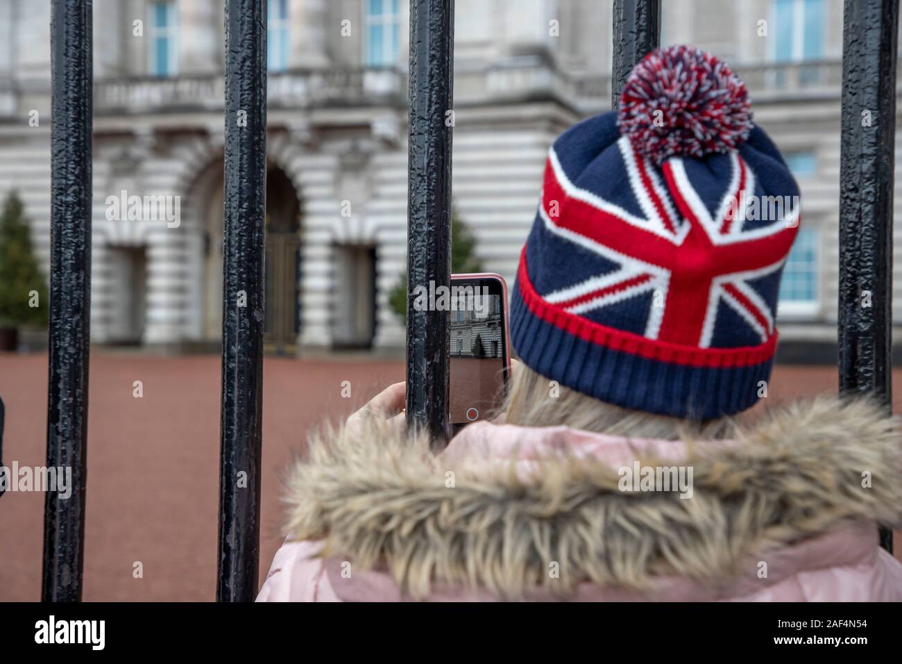 Buckingham Palace, Winter, Tourists, London, United Kingdom, Stock Photo