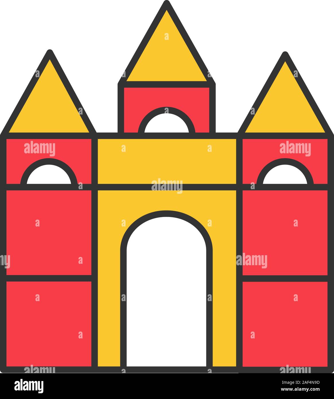 Castle building blocks color icon. Isolated vector illustration Stock ...