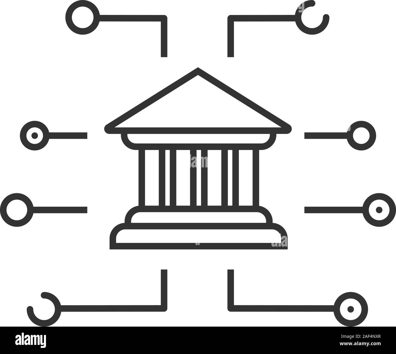 Bank icon linear isolated thin line Royalty Free Vector