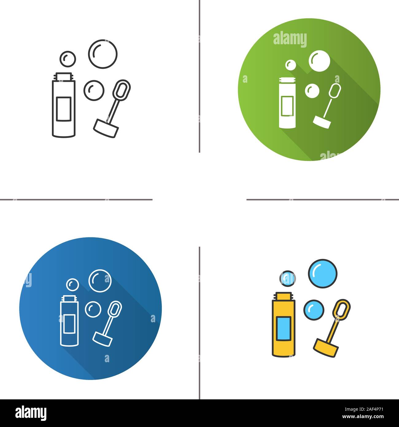 Bubble blower icon. Flat design, linear and color styles. Isolated