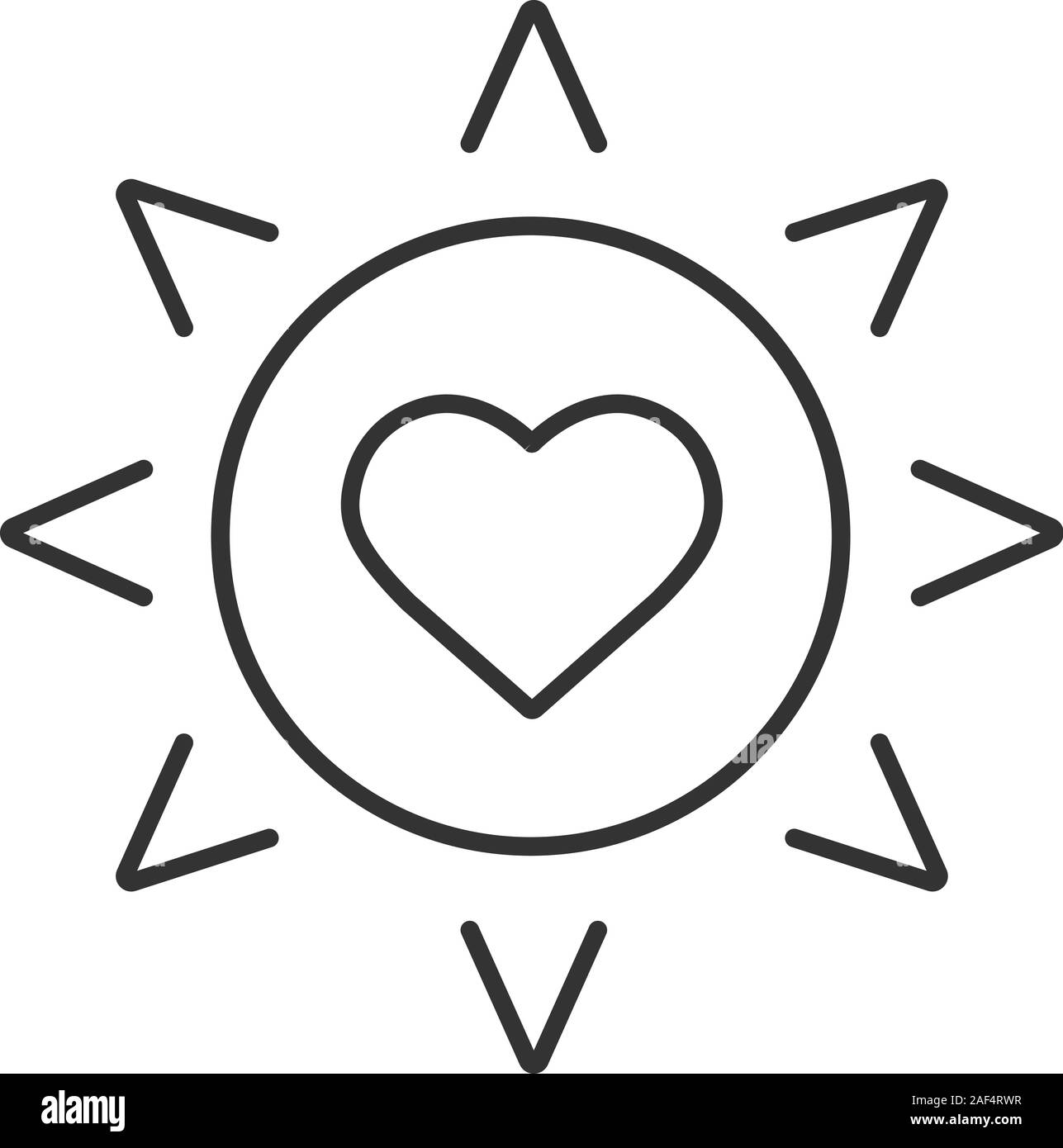 Sun With Heart Linear Icon Solar Energy Safety Thin Line Illustration Nature Care Contour Symbol Vector Isolated Outline Drawing Stock Vector Image Art Alamy