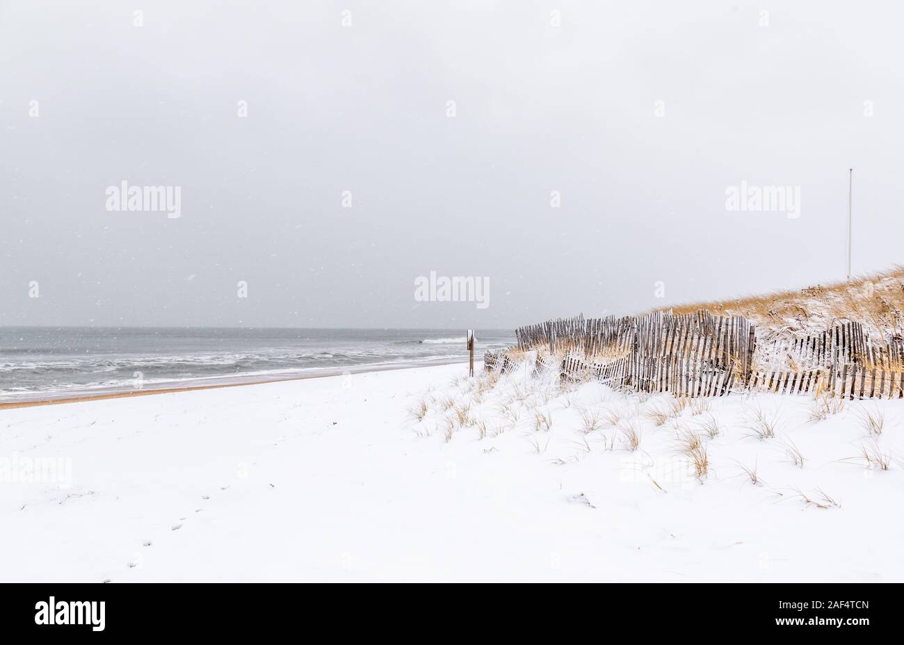 Winter landscape at an Amagansett Beach, NY Stock Photo