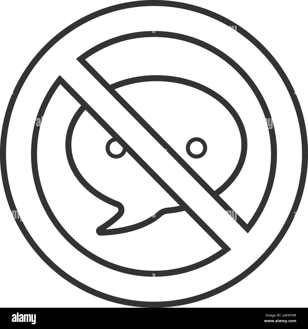 Forbidden Sign With Speech Bubble Linear Icon Thin Line Illustration No Chatting Prohibition Stop Contour Symbol Vector Isolated Outline Drawing Stock Vector Image Art Alamy