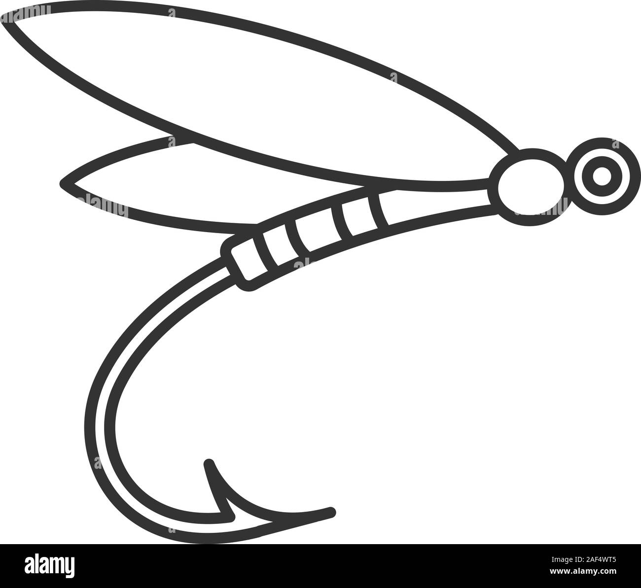 Fly fishing linear icon. Thin line illustration. Insect bait. Dragonfly lure.  Contour symbol. Vector isolated outline drawing Stock Vector Image & Art -  Alamy