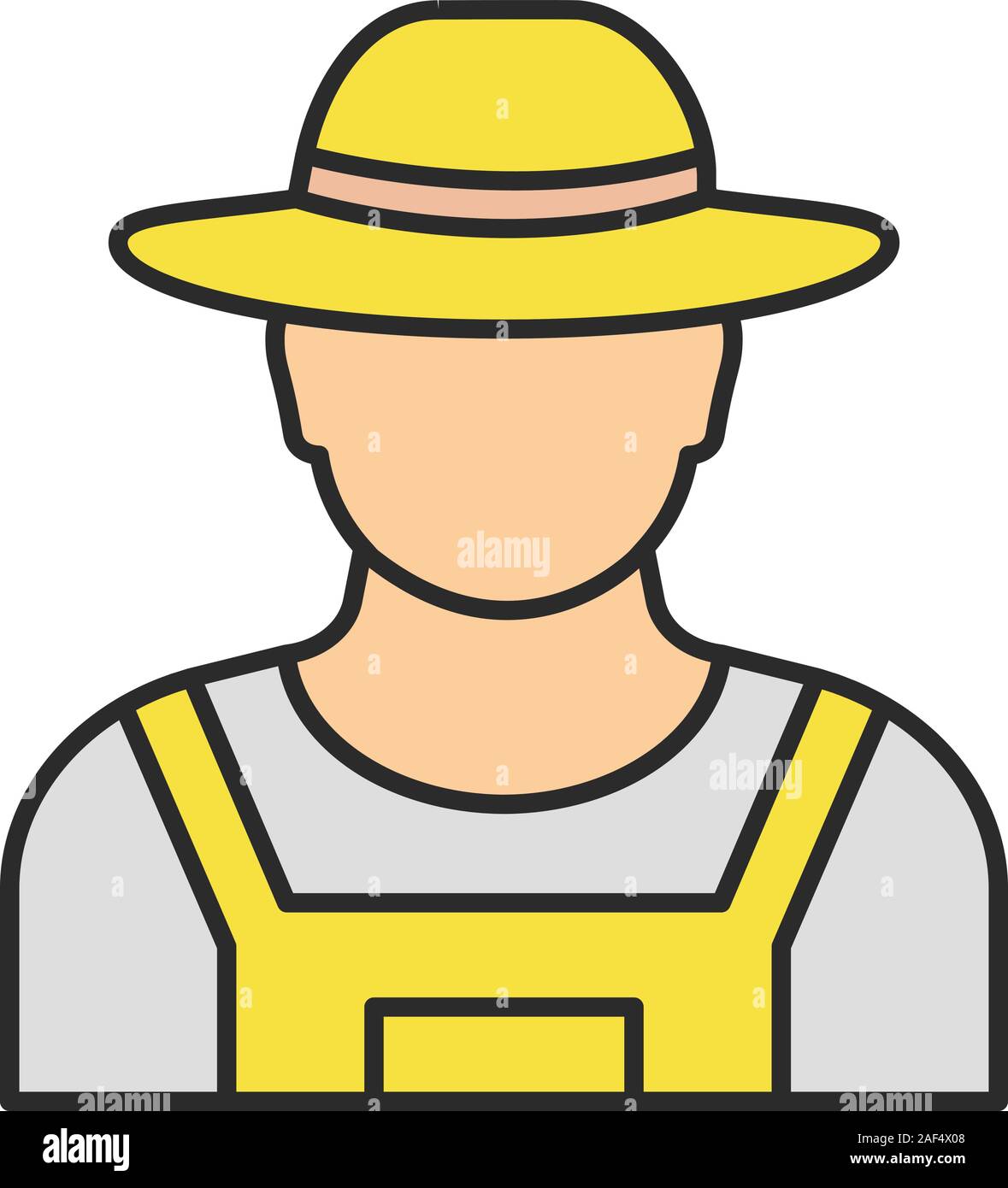 Farmer color icon. Agricultural worker. Isolated vector illustration ...