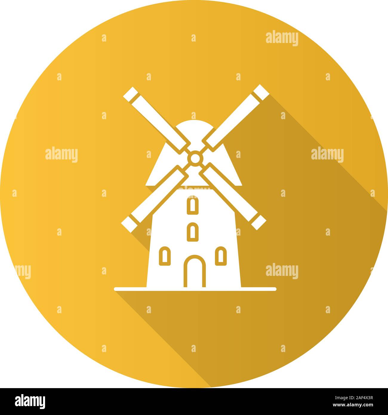 Windmill flat design long shadow glyph icon. Agriculture. Vector ...