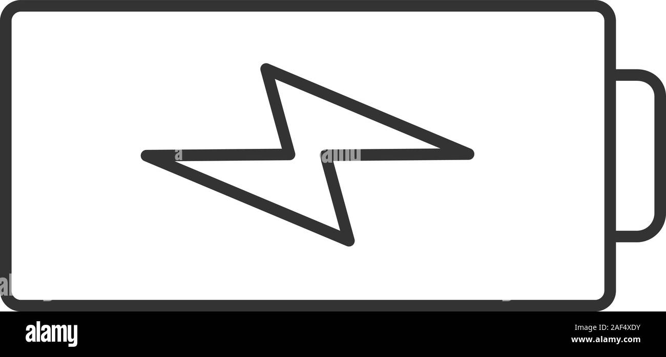Battery charging linear icon. Accumulator. Thin line illustration