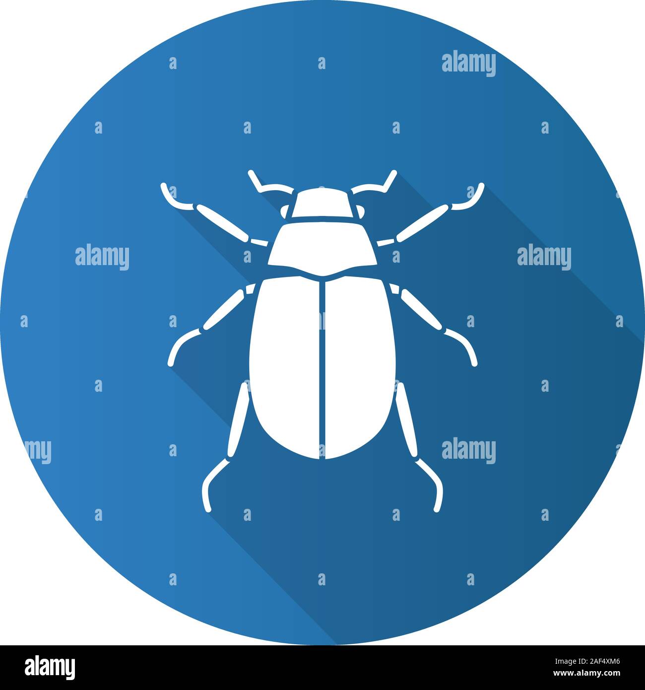 European chafer flat design long shadow glyph icons set. Melolontha. June bug. Vector silhouette illustration Stock Vector