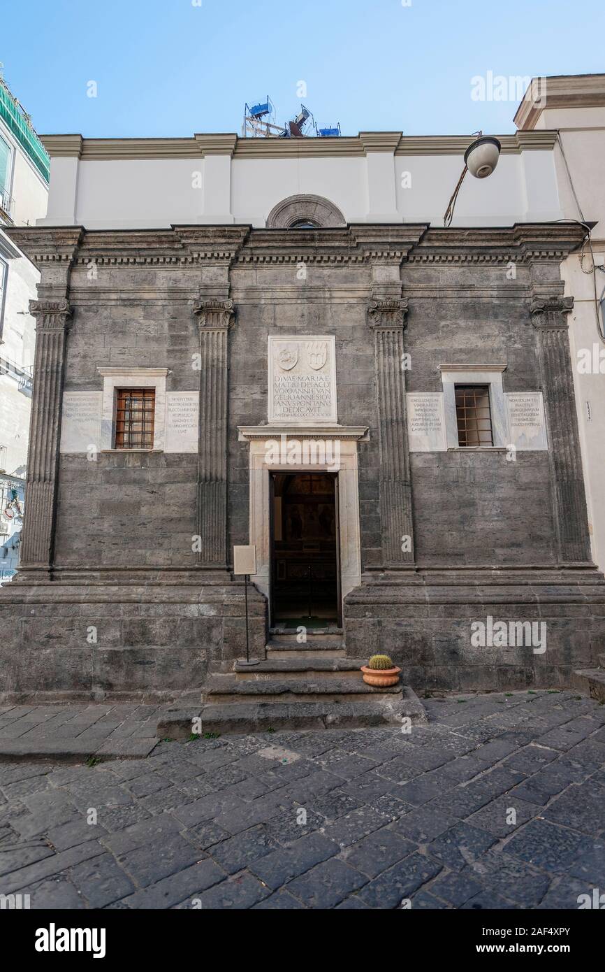 Cappella dei Pontano, Pontanos Chapel, Naples city Center, Campania, Italy Stock Photo