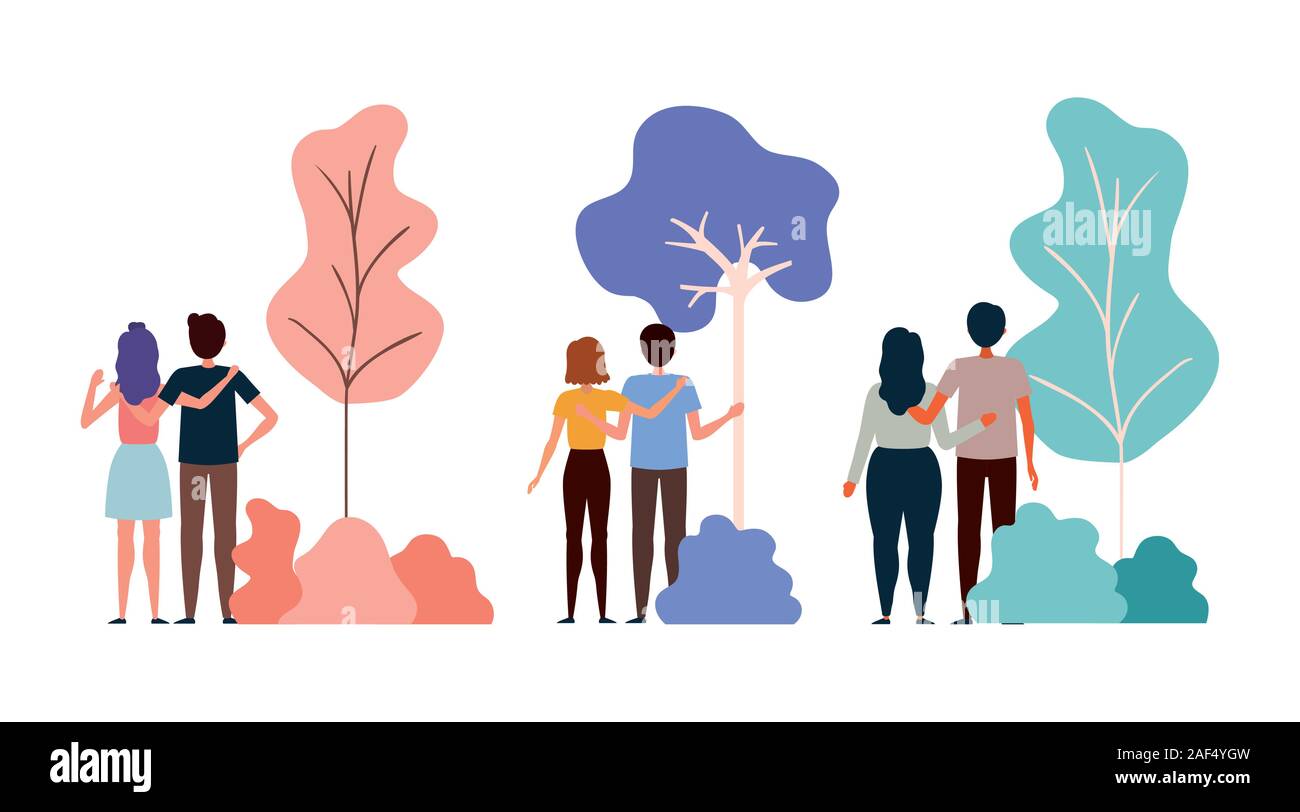 Set of couples of woman and man vector design Stock Vector Image & Art ...