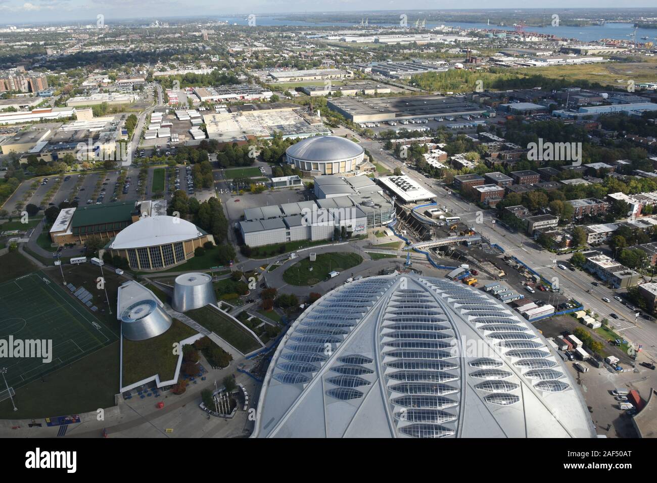 The Montreal Olympic Park, Montreal, Quebec, Canada Stock Photo