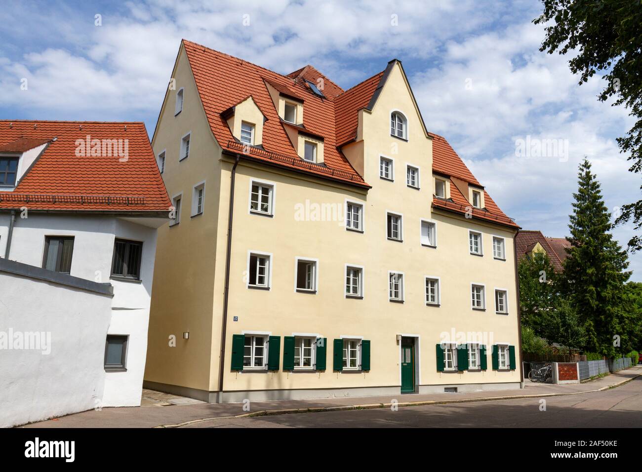 Typical housing apartment block Augsburg, Bavaria, Germany Stock Photo