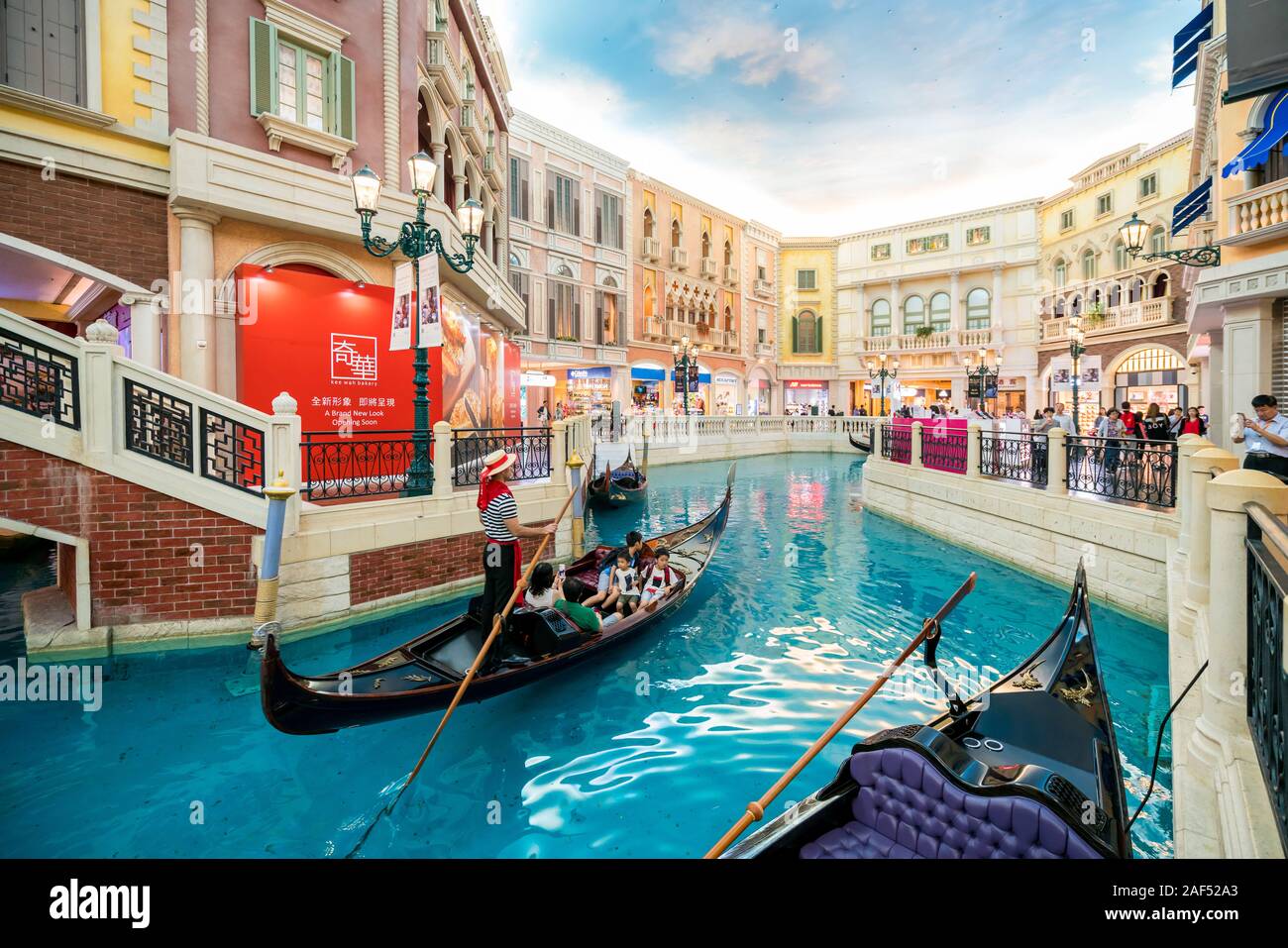 Macau (Macao), China - October 15, 2017 : The Venetian Macau interior view. Macau is the gambling capital of Asian tourism, modern city life, or busin Stock Photo