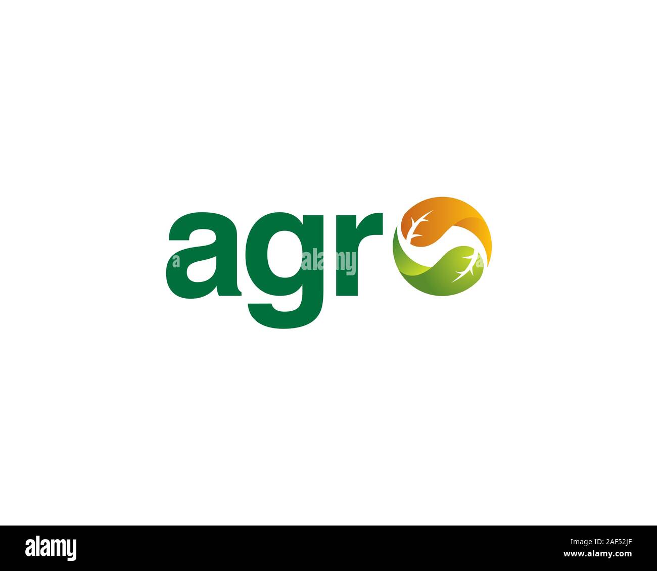 wordmark agro with balanced leaves Stock Vector