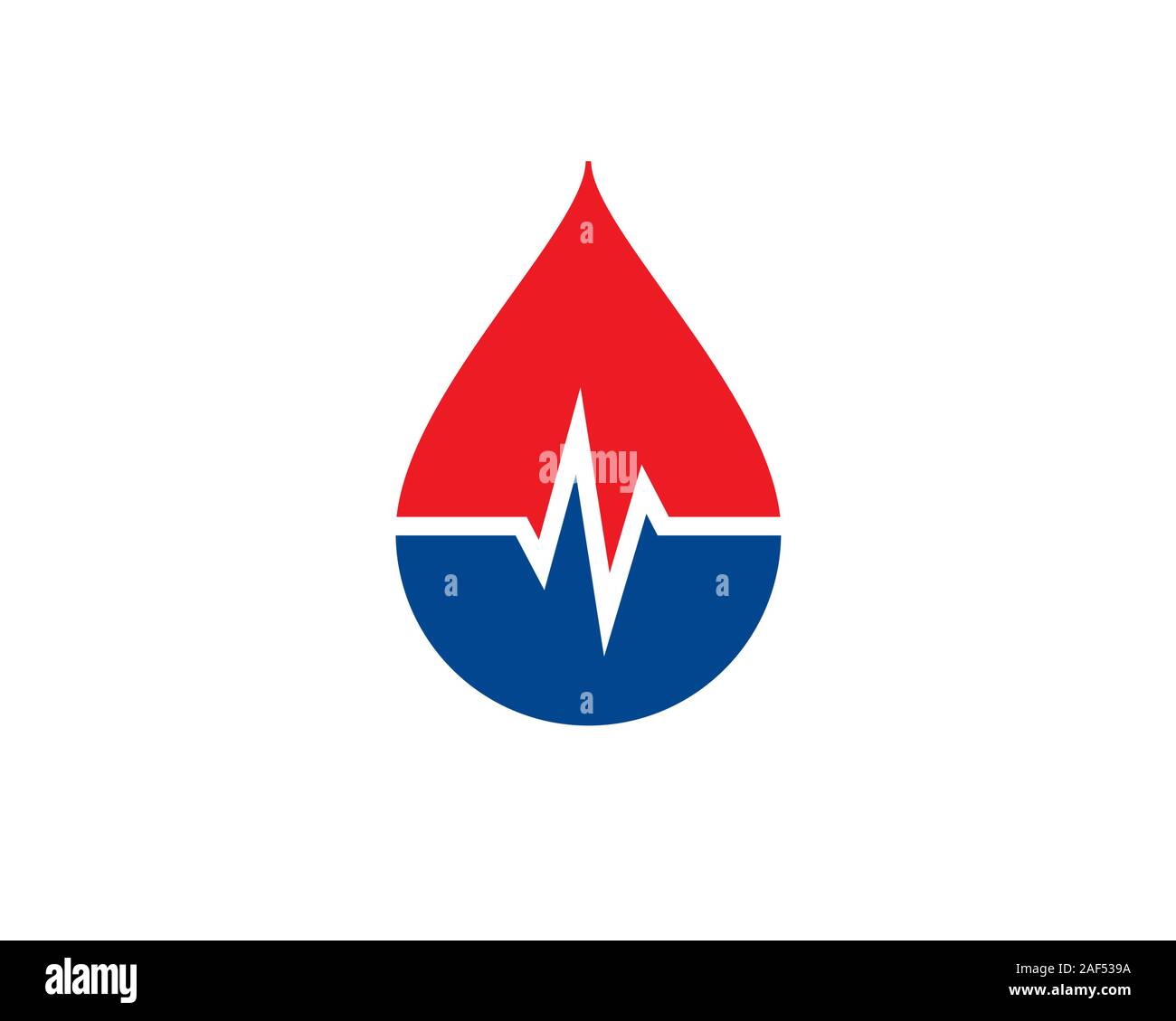 blood liquid drop with ekg graph Stock Vector
