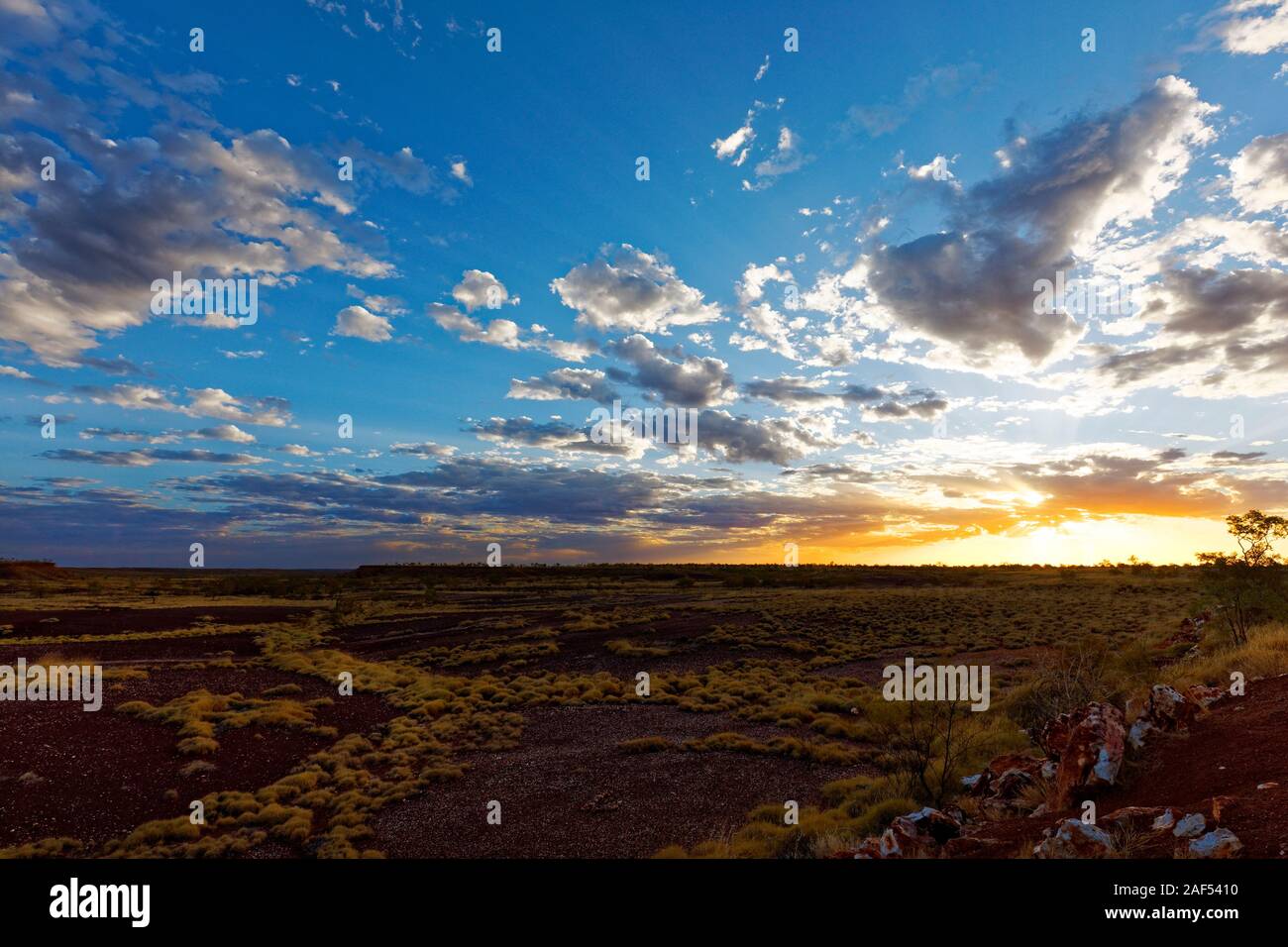 Savanna Sunset, West Kimberley, Western Australia Stock Photo