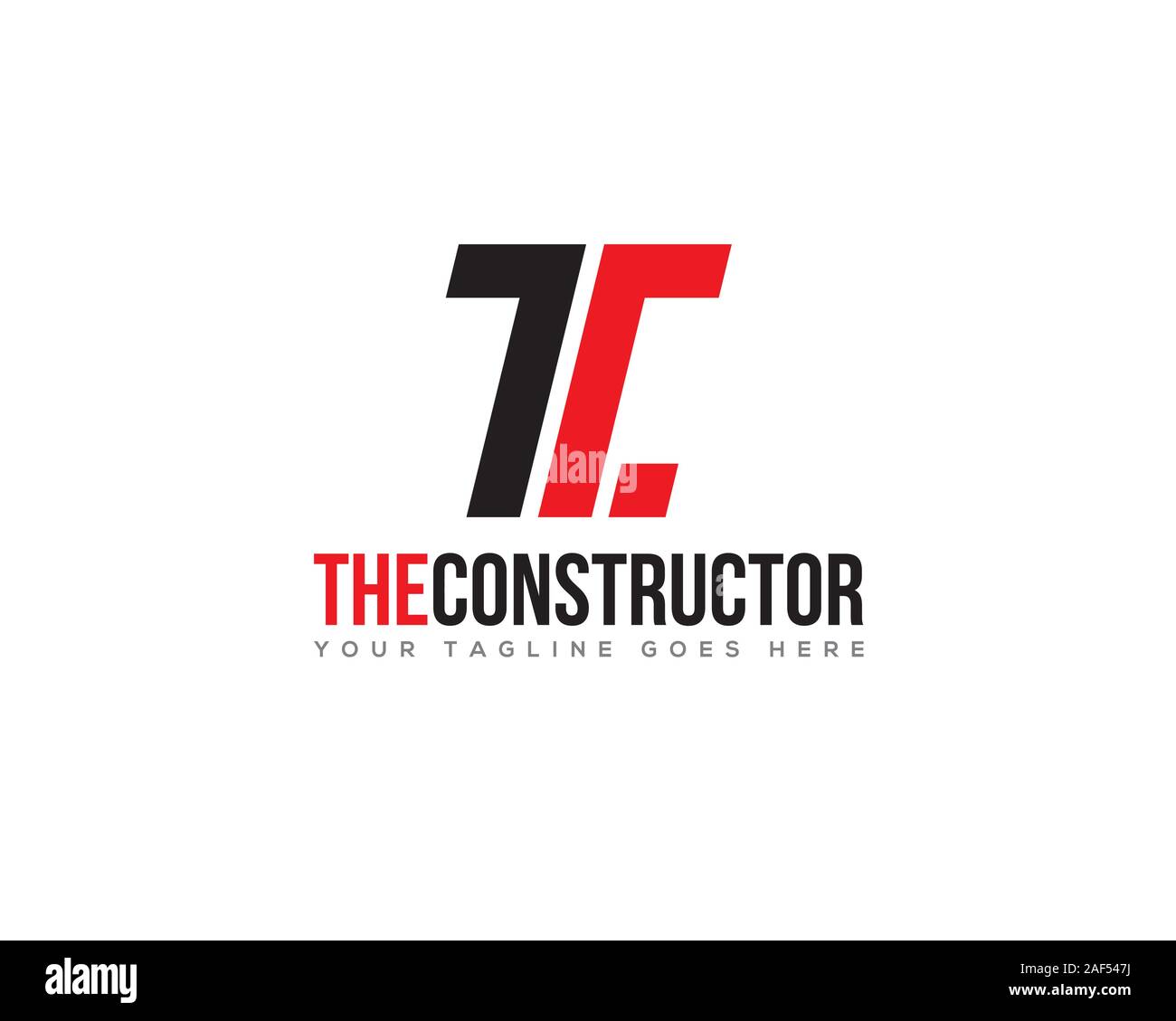 letter T C construction building road infrastructure Stock Vector