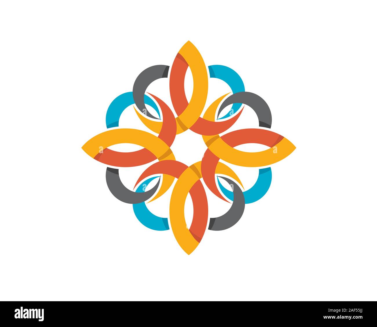 Quartogonal Flower Illustration Stock Vector