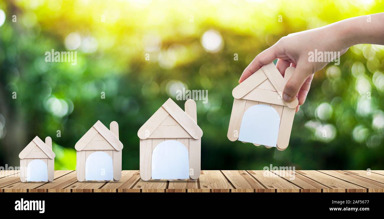 Model houses continue together Real estate concept Stock Photo Alamy