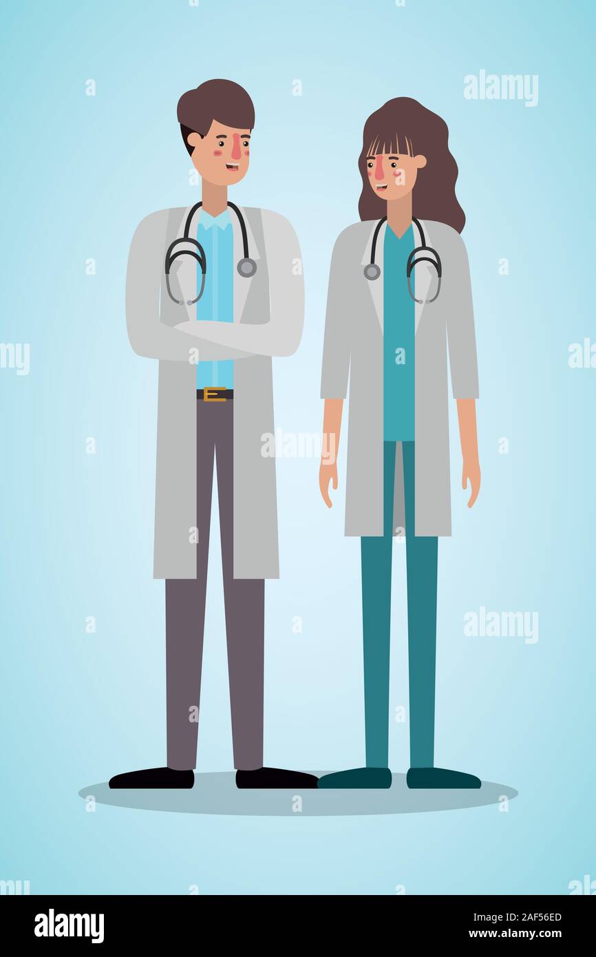Woman and man doctors vector design Stock Vector Image & Art - Alamy