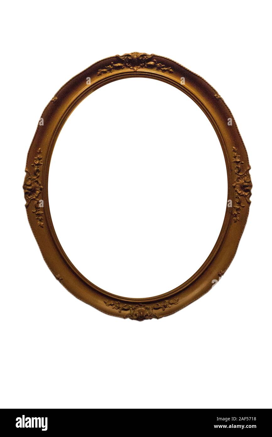 Isolated White background Mirror Frame, Ornamentation, Wooden Material