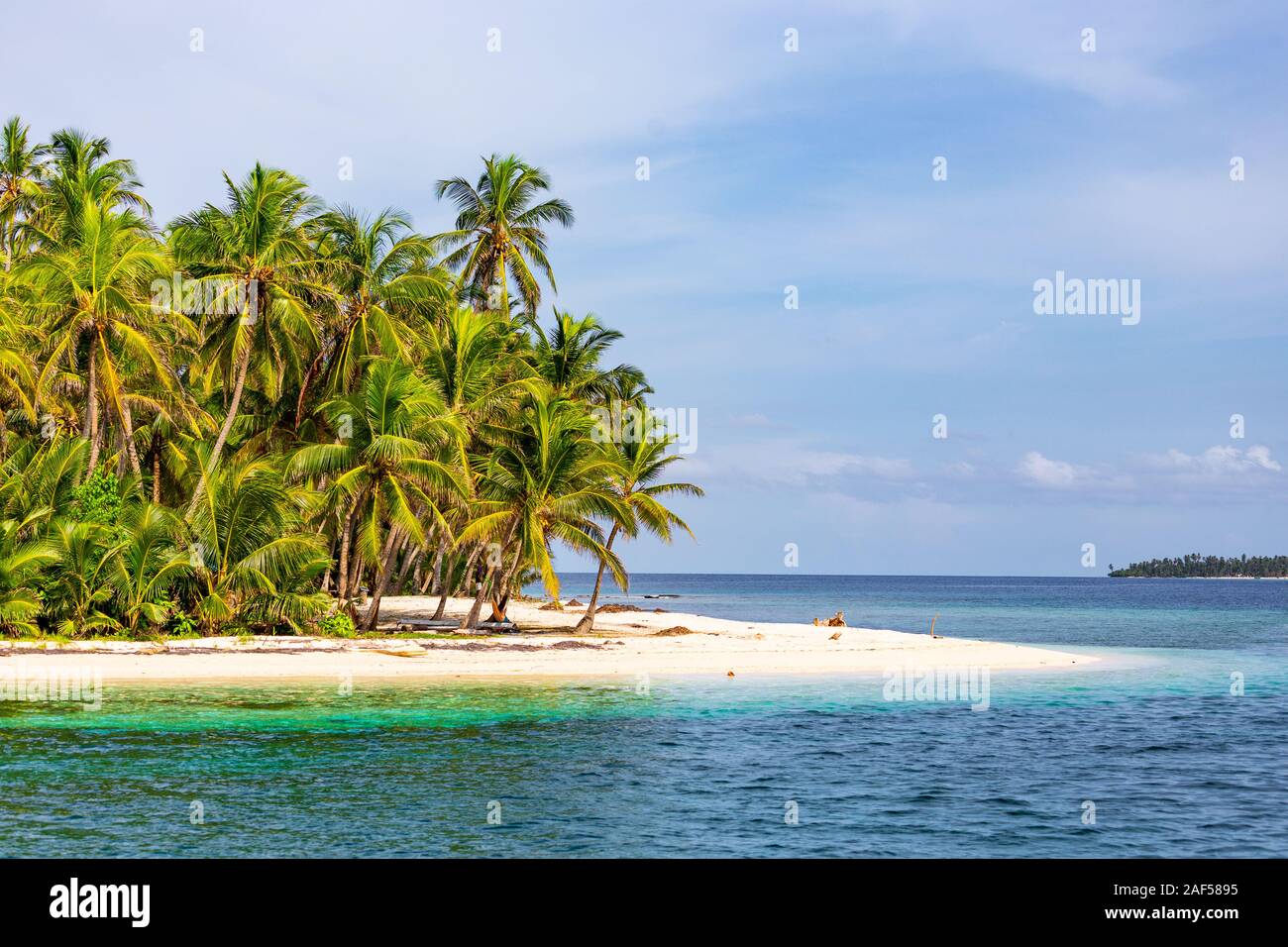 Tropical island in the San Blas, Panama Stock Photo