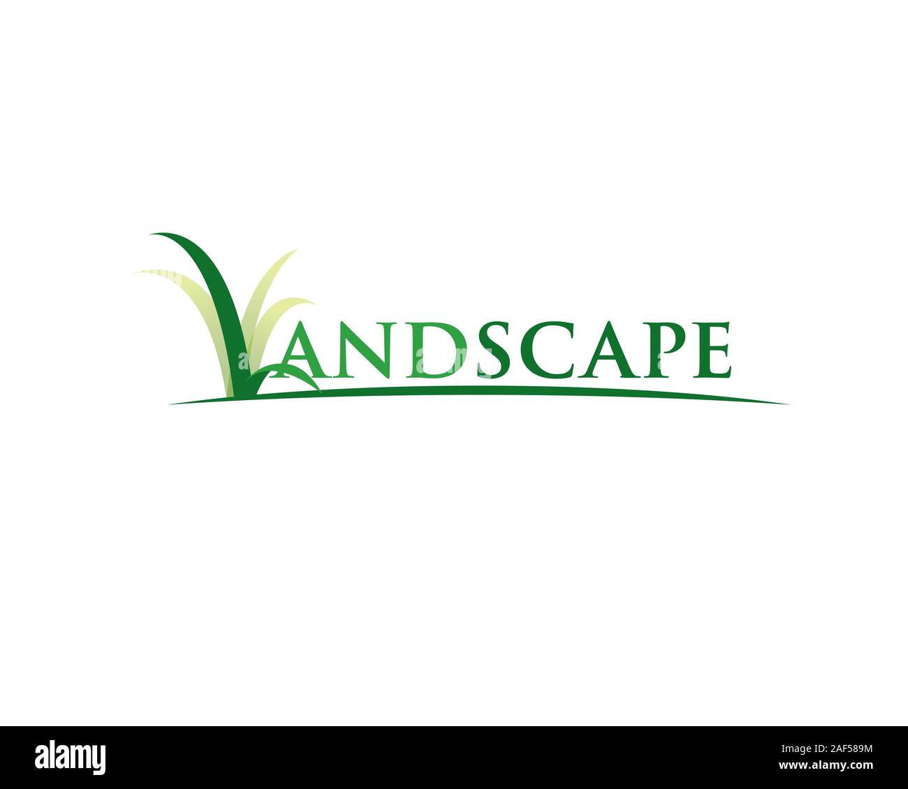 landscape wordmark from grass Stock Vector