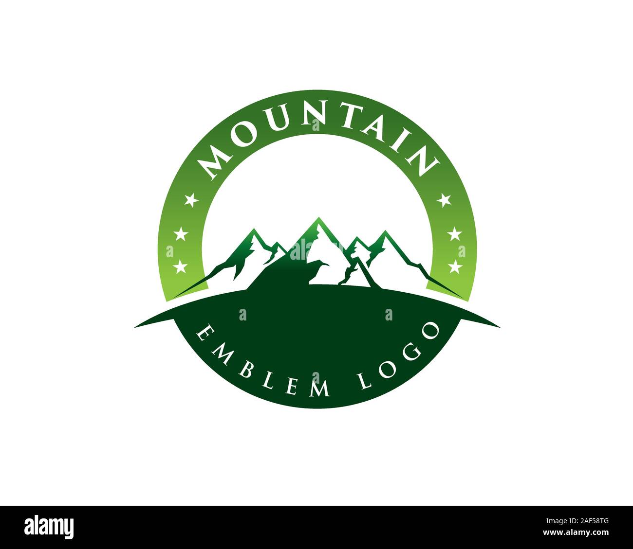 mountain circular emblem Stock Vector
