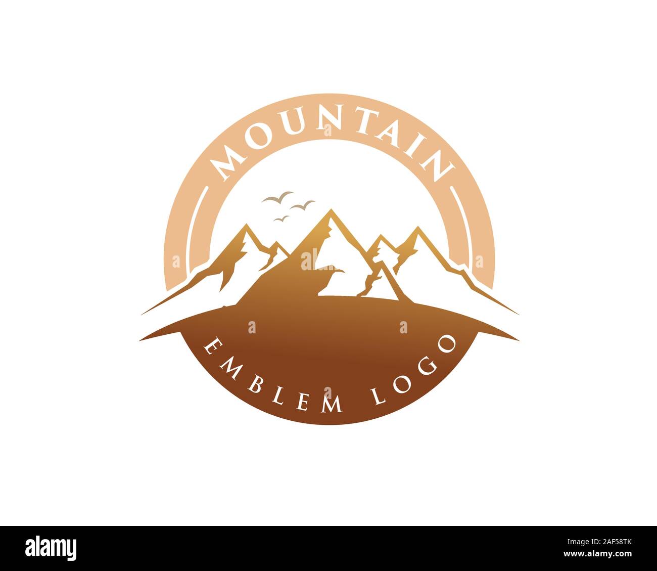 mountain circular emblem Stock Vector