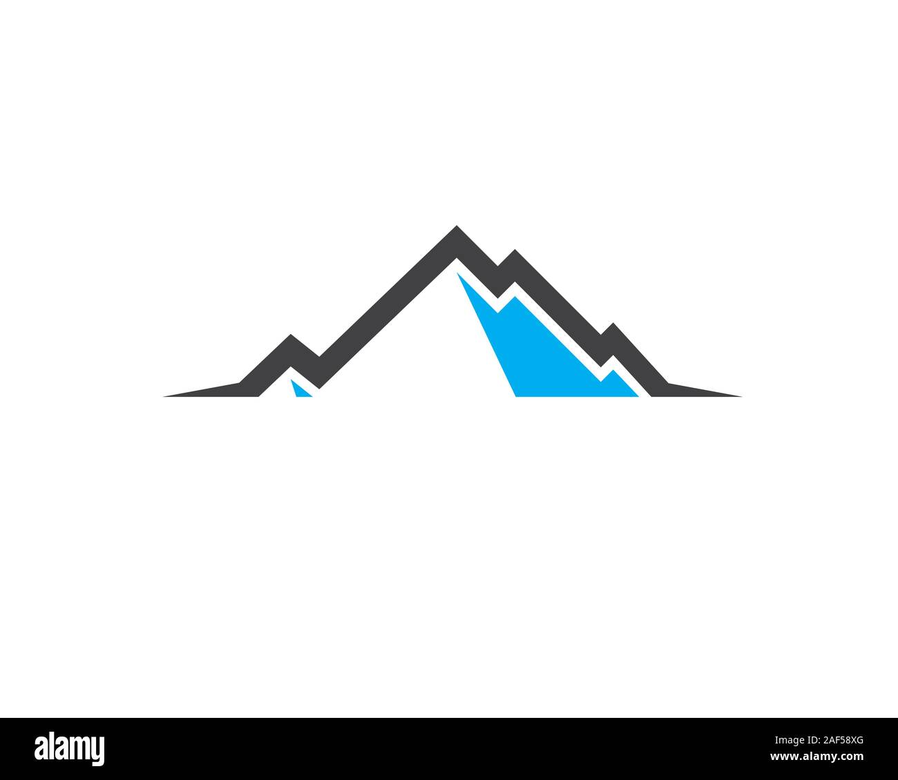 simple modern blue line mountain logo Stock Vector