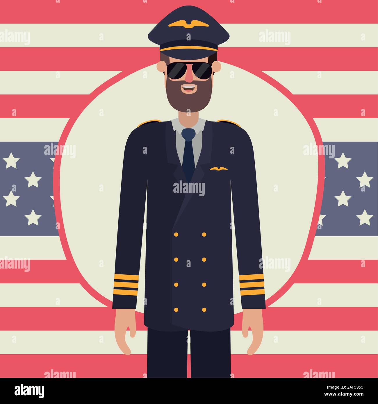 Pilot man in labor day vector design Stock Vector