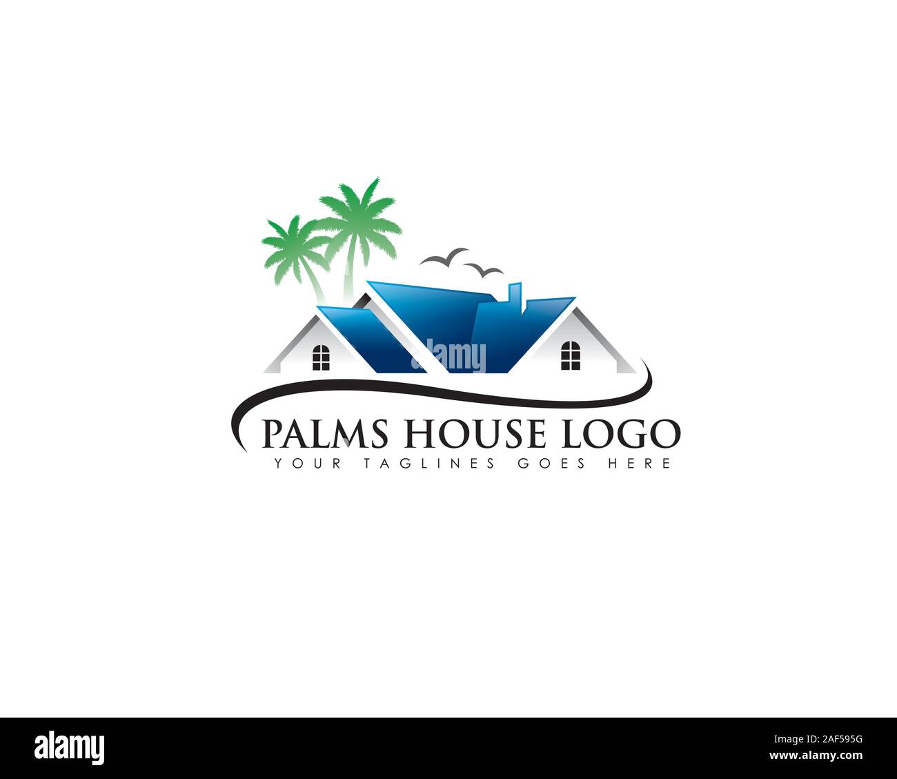 palm realestate logo Stock Vector