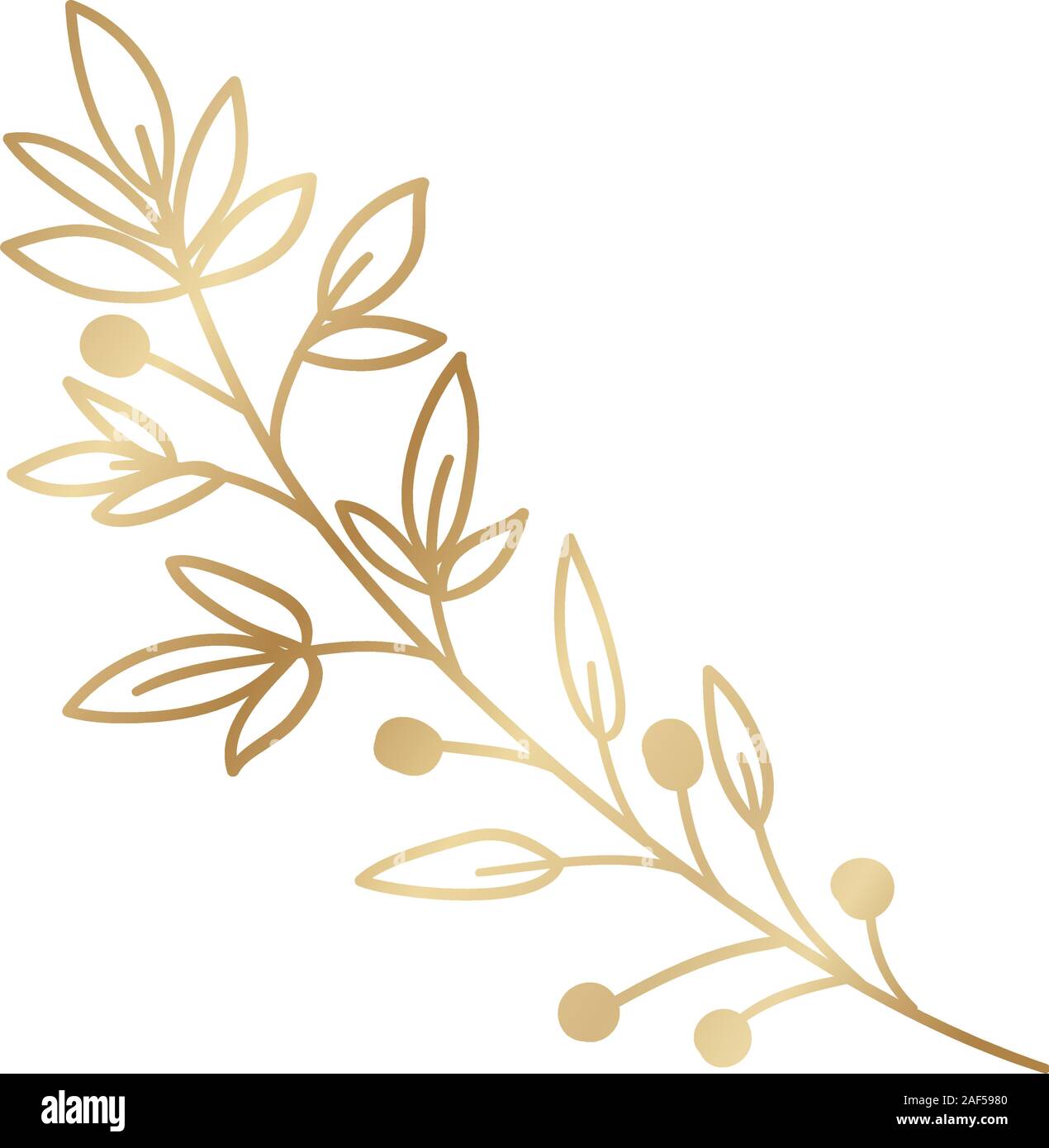 Isolated gold leaf plant vector design Stock Vector Image & Art Alamy