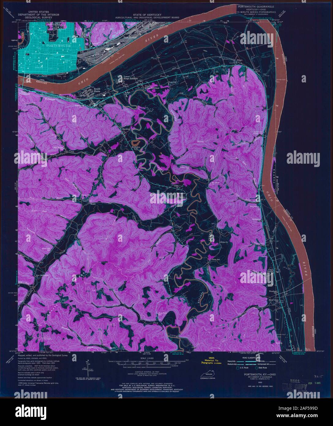 Map of portsmouth ohio hires stock photography and images Alamy