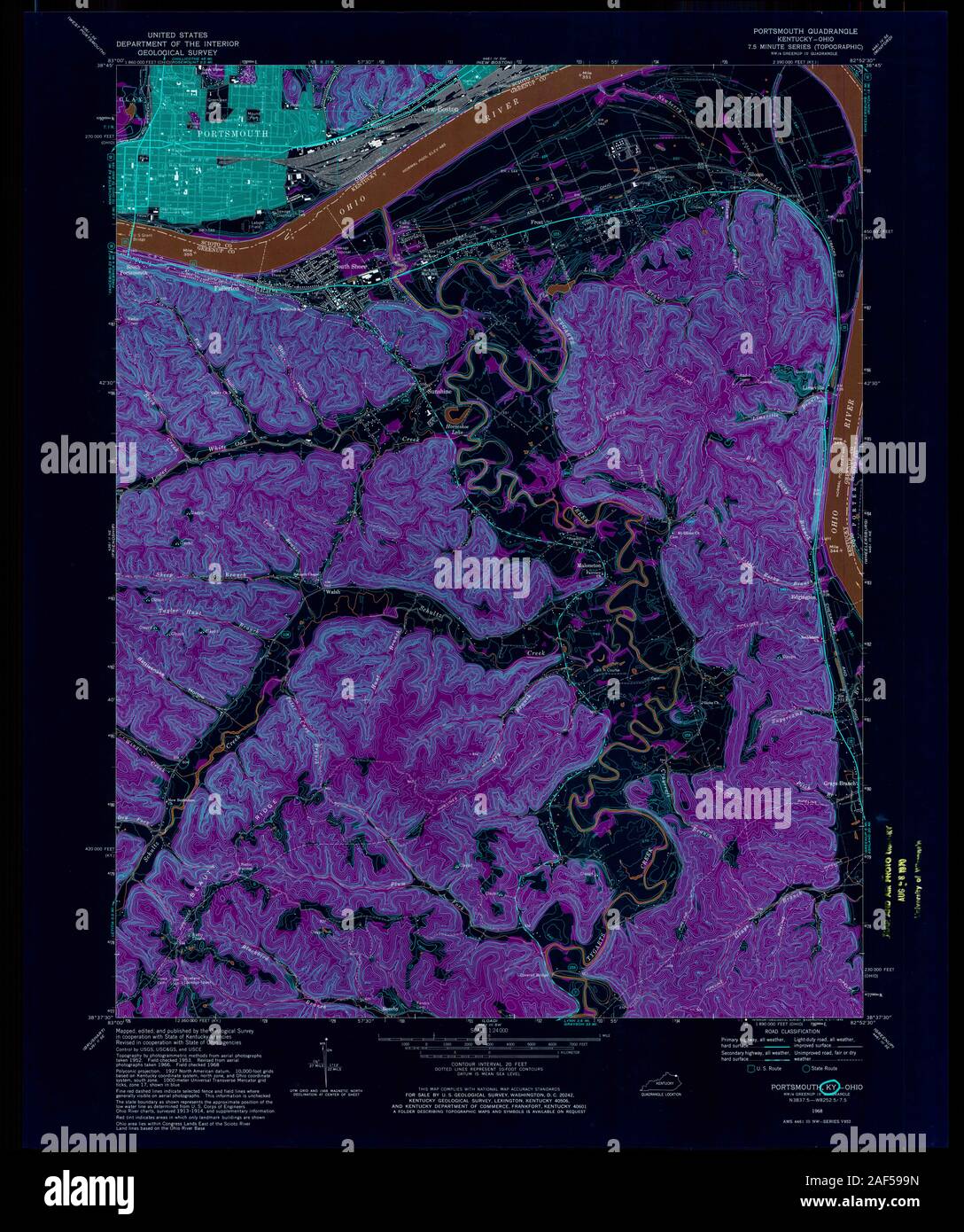 Map of portsmouth ohio hi res stock photography and images alamy