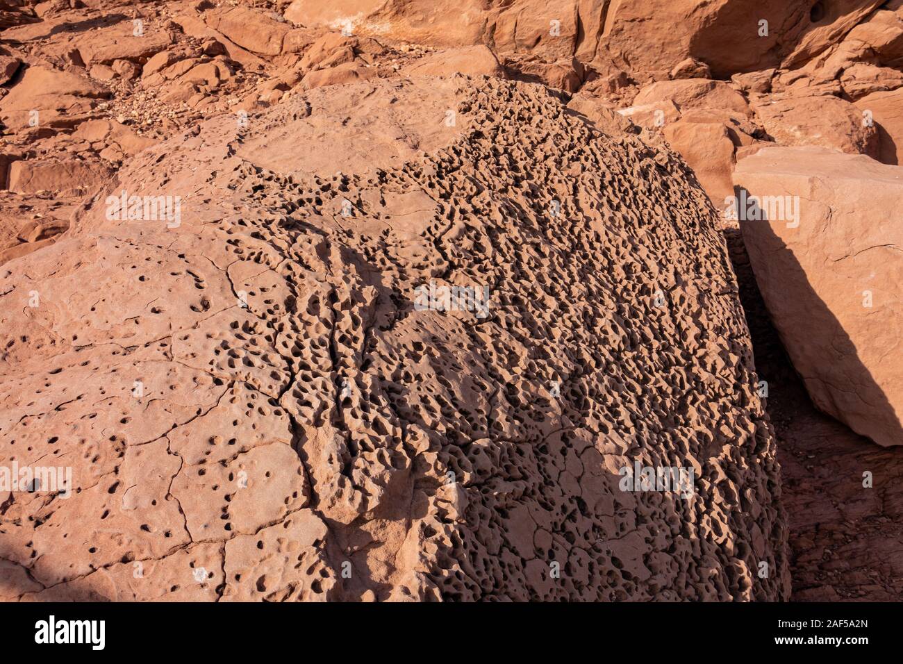 Rocks of the Meteor Crater Natural Landmark at Arizona Stock Photo