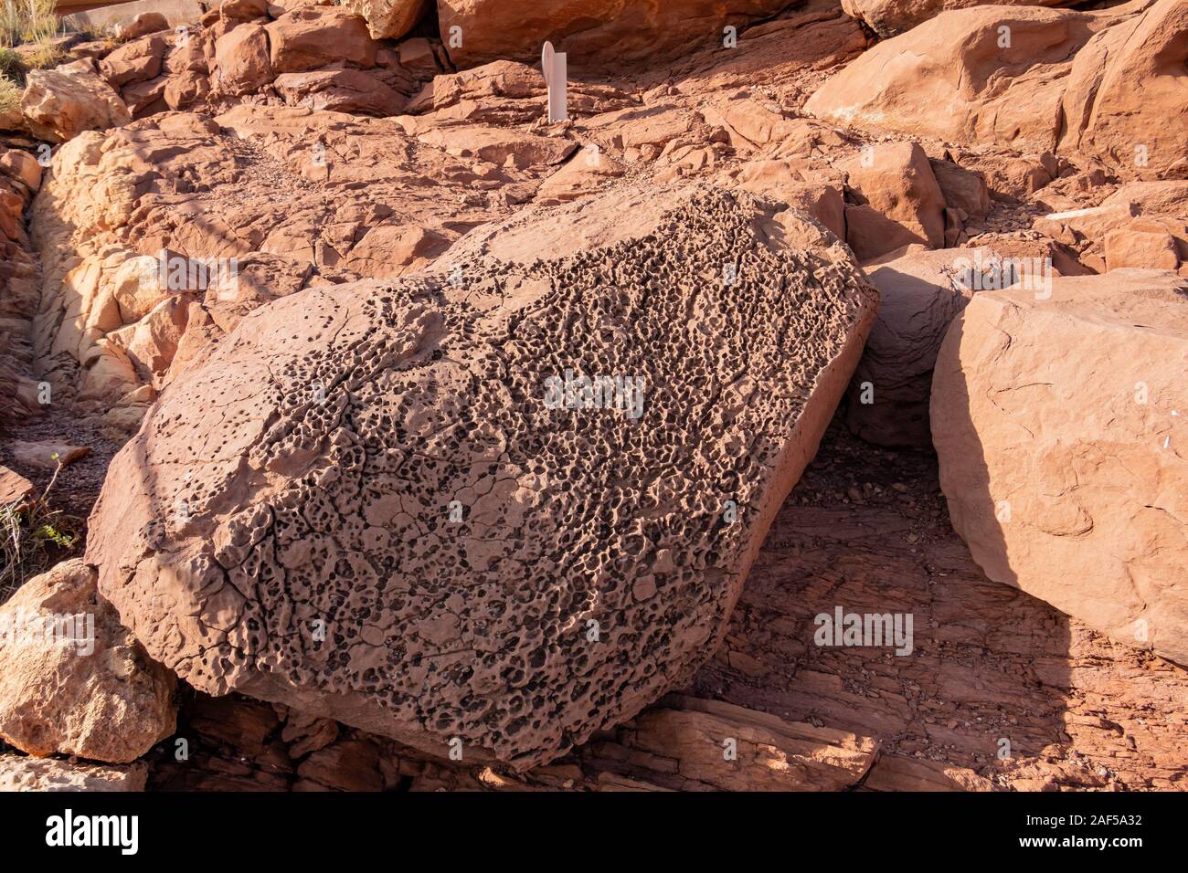 Rocks of the Meteor Crater Natural Landmark at Arizona Stock Photo