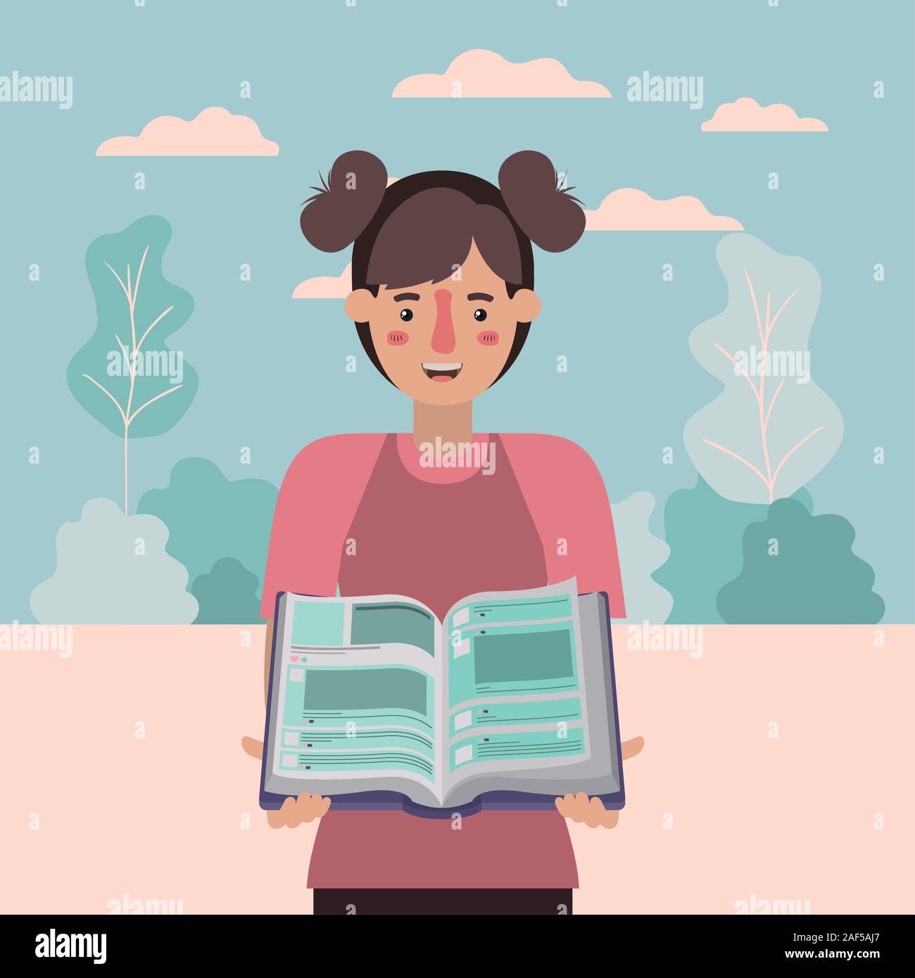 Avatar woman and elearning concept vector design Stock Vector Image ...