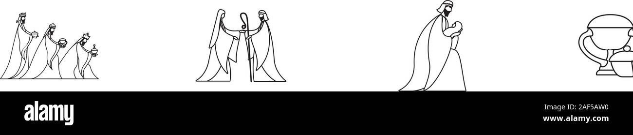 Three wise men of happy epiphany day vector design Stock Vector Image ...